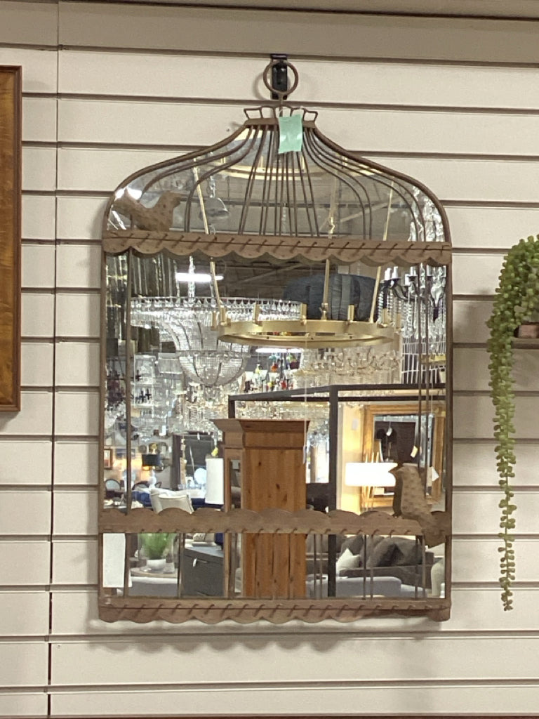 Birdcage Metal Wall Mirror 22x34