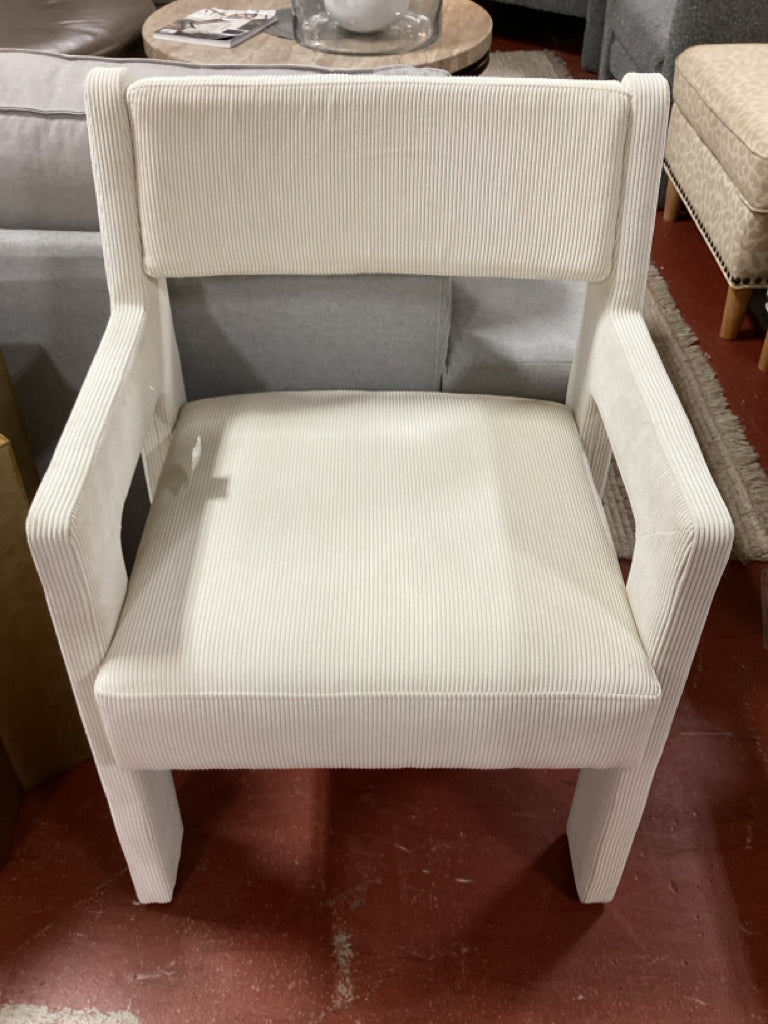 Sun at Six Morel Fabric Armchair Corduroy Cream Chair 20x20x34