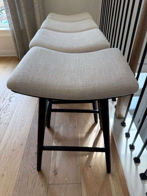 Four Hands Union Saddle Counter Stool, Light 18x14x25 (PAIR)