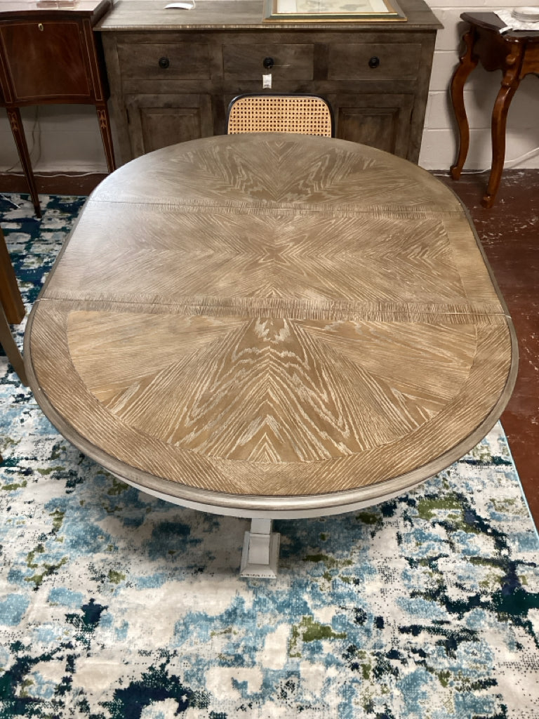 Magnolia Manor Antique White Weathered Bark Extendable Dining Table 42" - 60"W