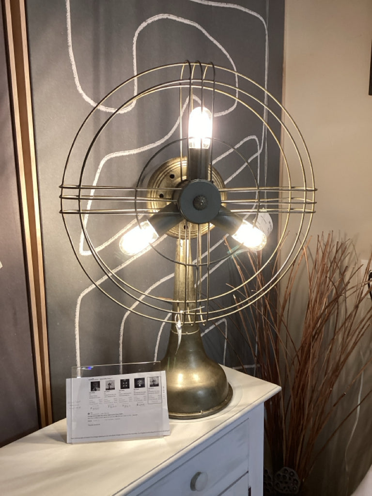 Vintage Steam Punk metal fan lamp 21 x 11 x 29 high