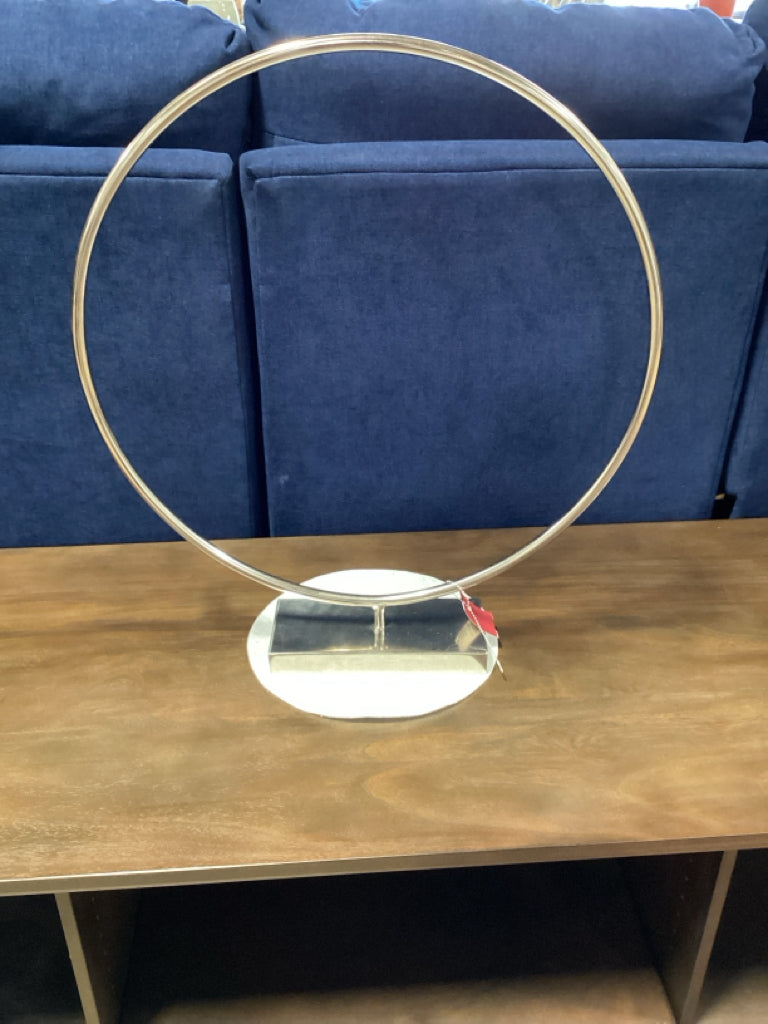 Pottery Barn Nickel Polished Nickel Circular Sculpture 21x23