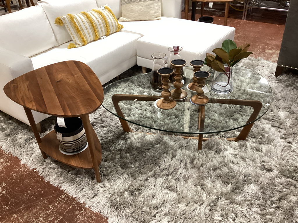 ROOM & B0ARD Dunn Cocktail Table w/ Glass Top 47x33x15