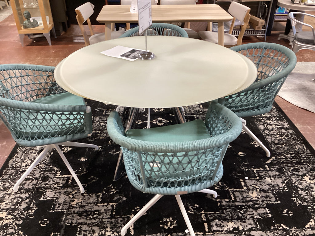 Scan Design Davis Expandable Matte White Glass Top 47" to 75"