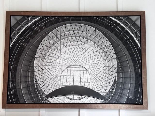 Fulton Station framed blk & wht wall Art 49x34