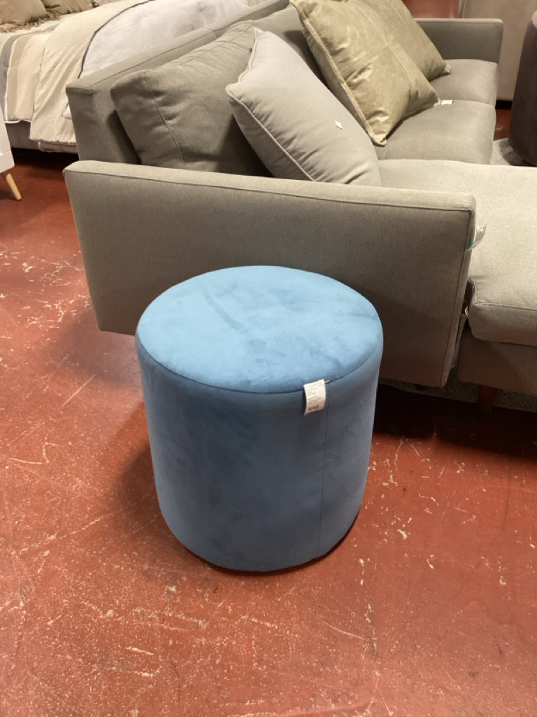 Havenly Drum Ottoman | Ocean Velvet 18" R