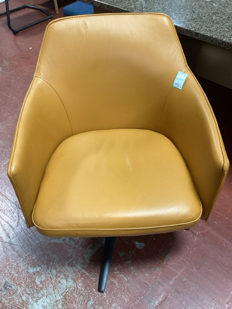 Clayton Accent Chair /Turmeric leather swivel chair 32 x 27 x 32 hi 89MEPGWK