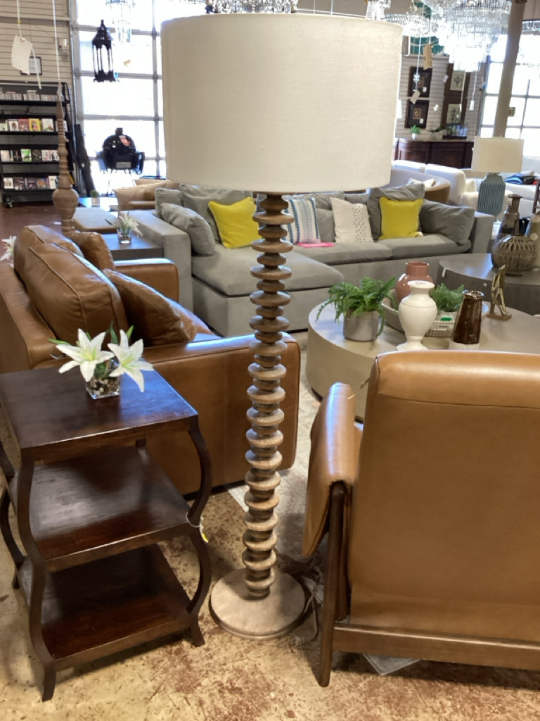 Stacked/Spindle Wood Floor Lamp 66"
