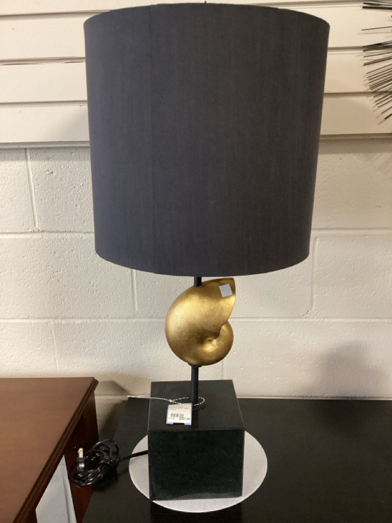 PAIR of Brass Nautilus Shell Table Lamps