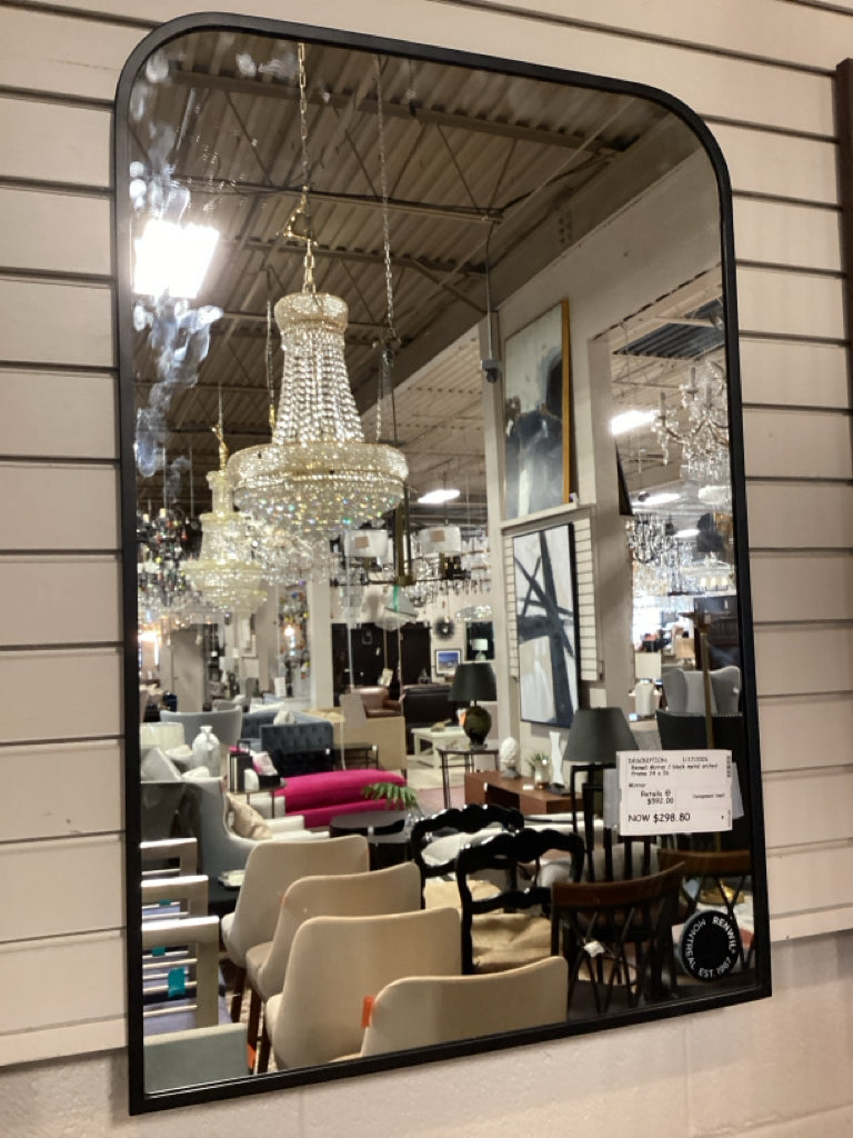 Renwil Mirror / black metal arched frame 24 x 36