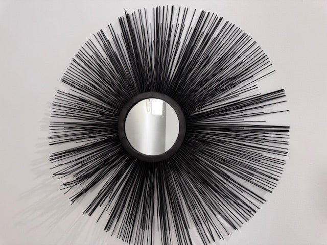 Helios Sunburst Mirror, round metal & center mirror 24" Art