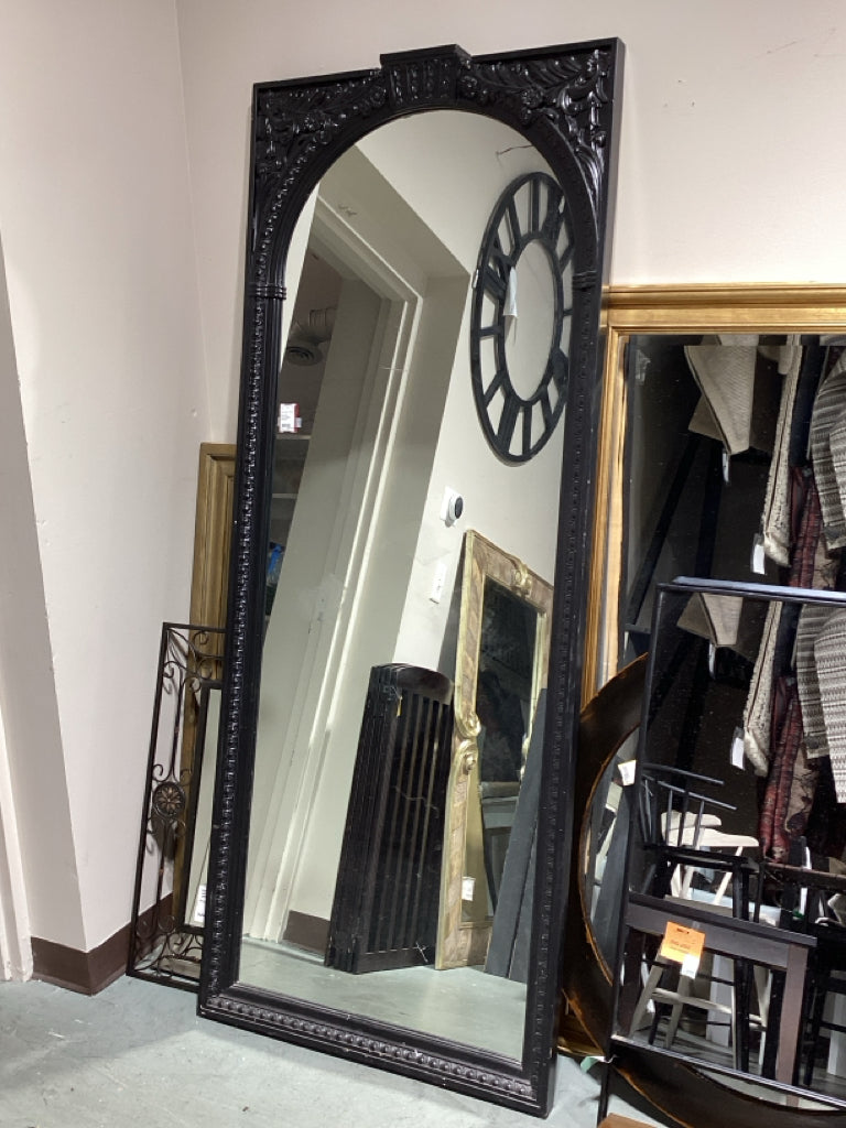 Ballard Design Pilhome Vintage Black Floor Mirror Antique Ornate 32x79