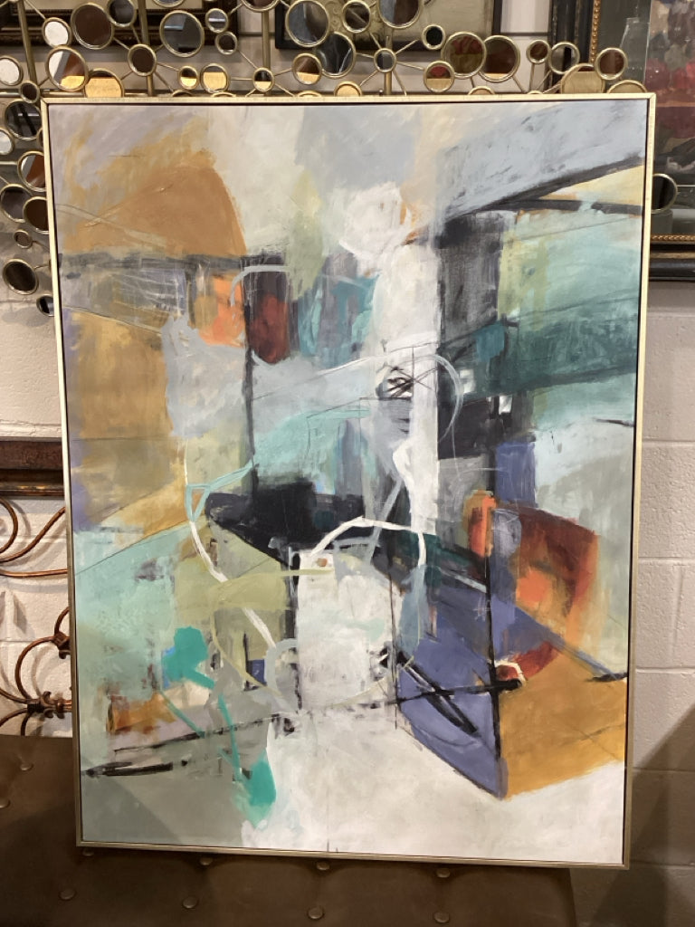 Art Contemporary Abstract Gold Frame 31x42