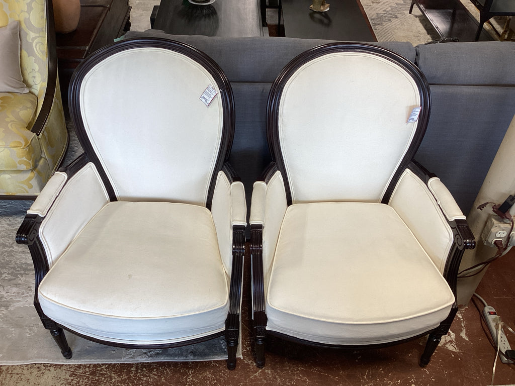 Ballard Design Bergere Ivory Chair 26x38x26 (PAIR)