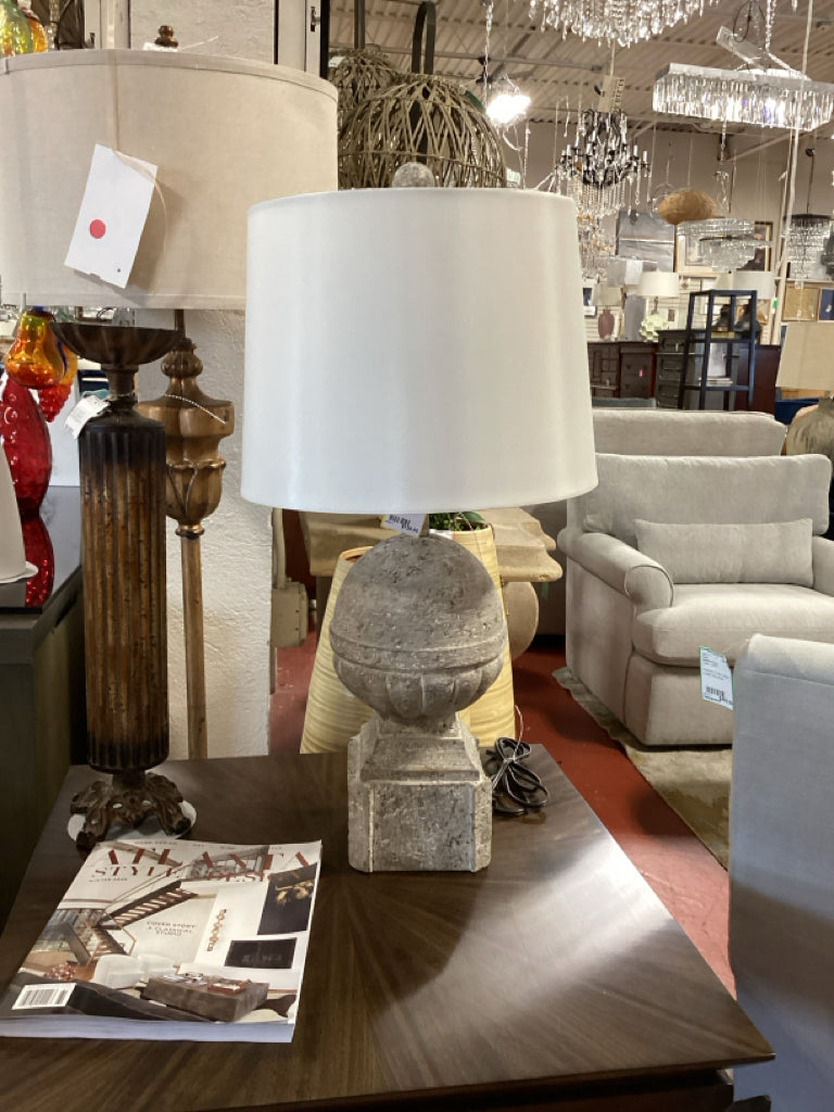 Forty West Table Lamp Stone Look Resin 25" w Shade