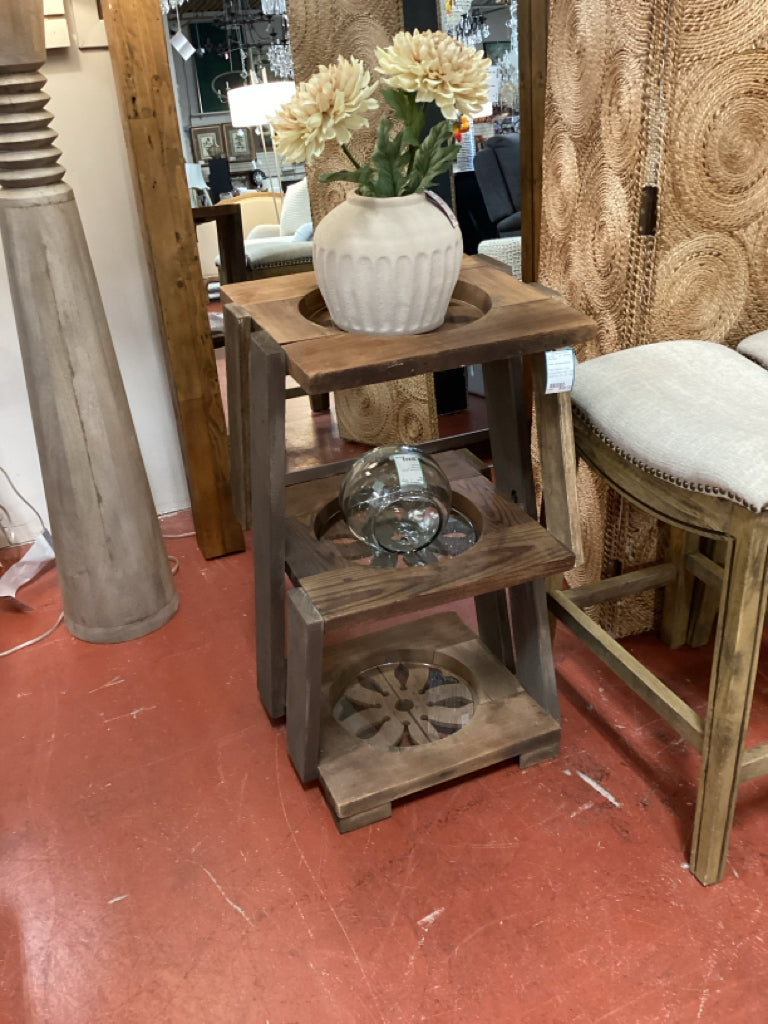 Plant Stand / 3 tier antique barn vent side table18 x 16 x 31' high