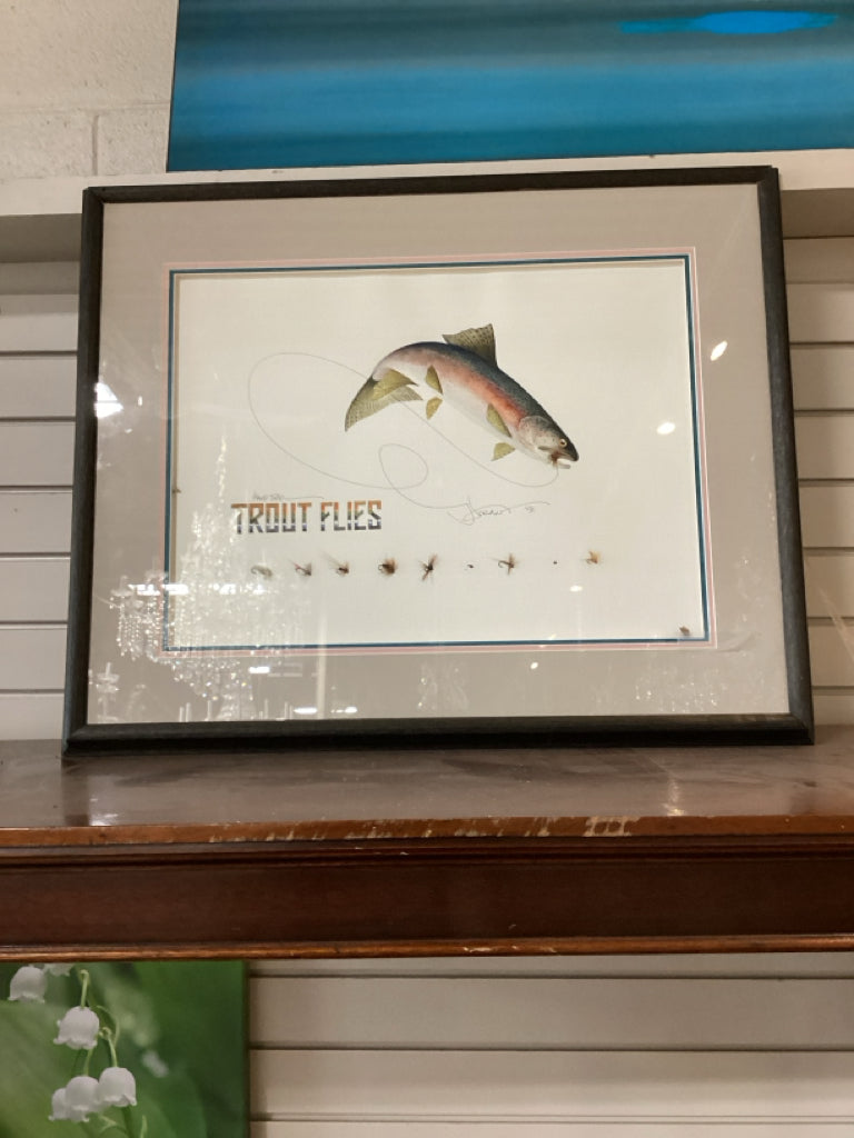 "Trout Flies" Watercolor by Jerry Horan signed