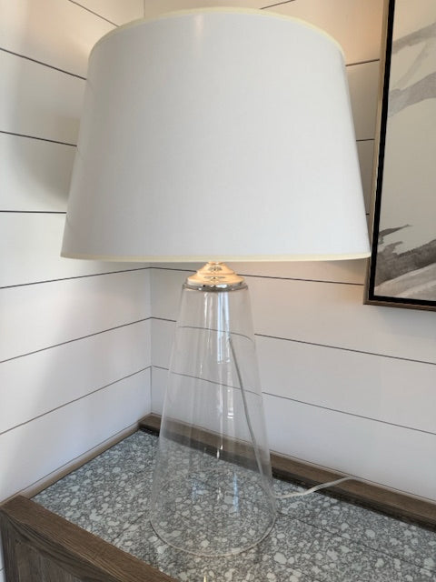 Glass Table Lamp w/ Open Base 33"