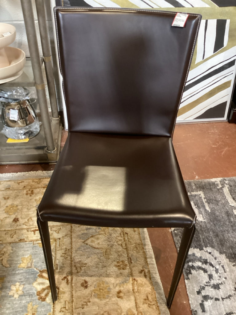 Cattelan Italia brown leather Dining Chairs SET of 4