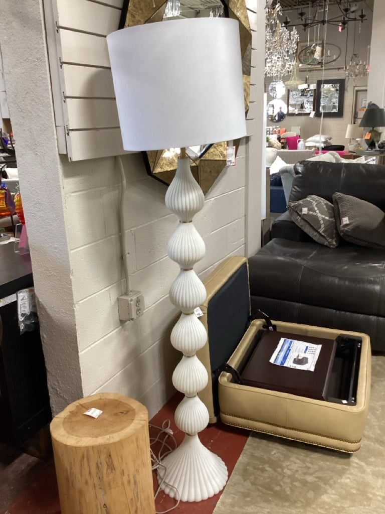 Arteriors Nicole white fluted floor lamp / 64" tall (NO SHADE) D2857P8X