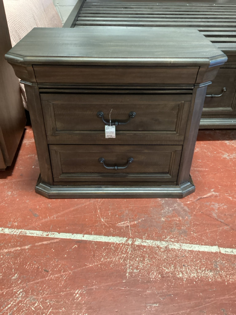 Bellanmy Peppercorn 2 Drawer Nightstand 30"W x 18"D x 28"H -