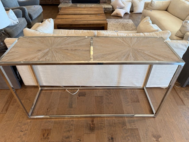 Cyan Design Tan Aspen Console Table Raw Wood/Chrome 63x20x34