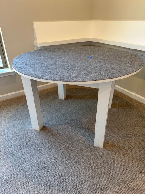Felt Top White Base Library Table 48x29