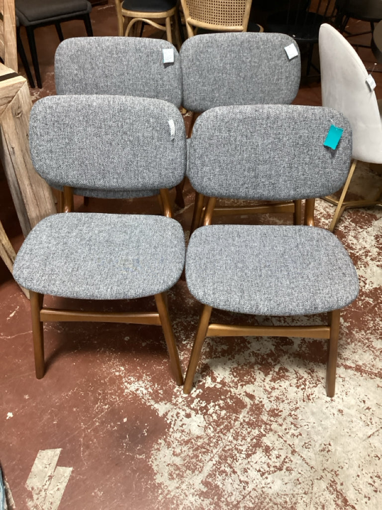 PAIR of Joshua Grey Mid Century Look Chairs 19.7'"x20.931.5"H 6TAJR5NV