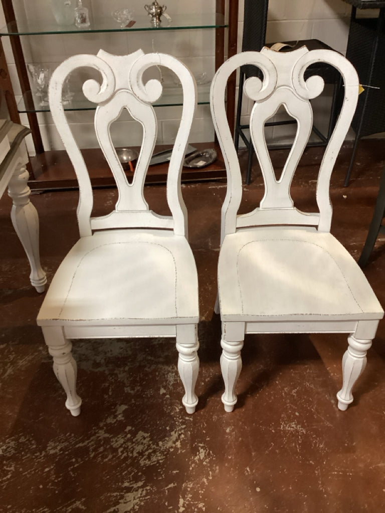 Magnolia Manor Antique White Weathered Bark Side Chair Set of 2