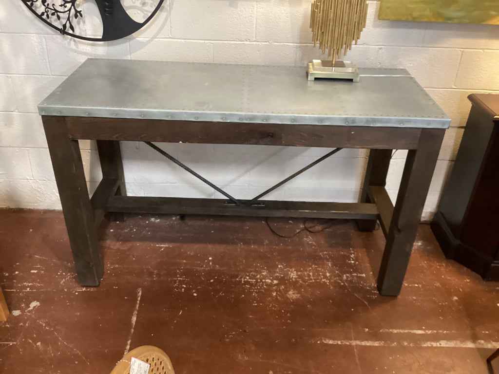 Console Table / Rustic reclaimed wood & metal 60 x 24 x 36