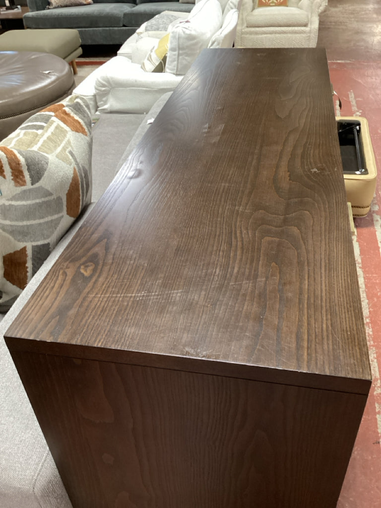 West Elm mid century style 6 drawer Dresser 60 x 18 x 35 AS FOUND (top issues)