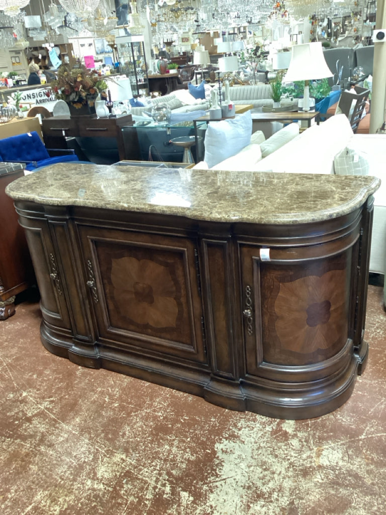 Thomasville Hills of Tuscany Bibbiano Marble Top Sideboard 76" X 25" X 39"