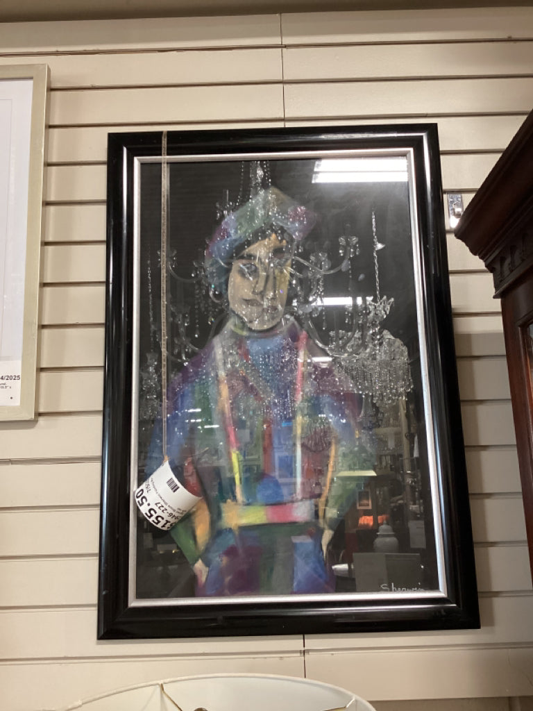 Art Signed Bruce Sherwin Painting Man with Hat