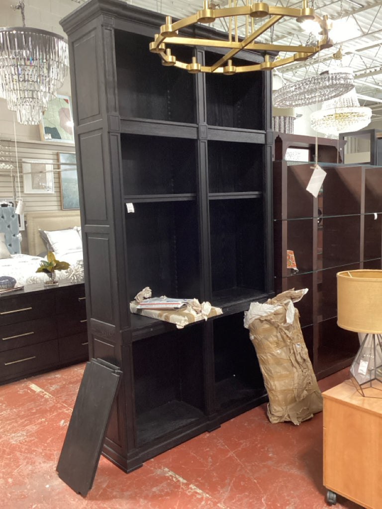 Restoration Hardware Atkins Black Oak Bookcase 56w x 15d x 102 high