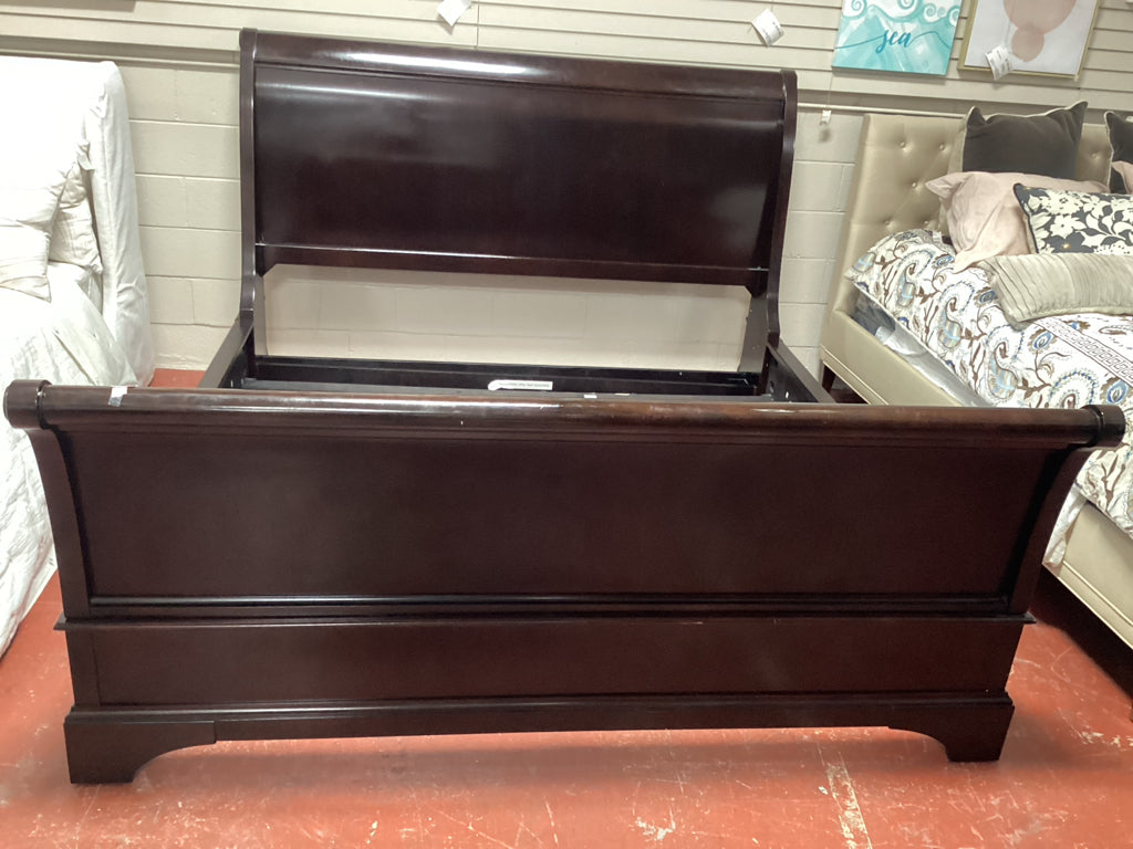 King sleigh Bed / espresso / HB, FB, rails & slats