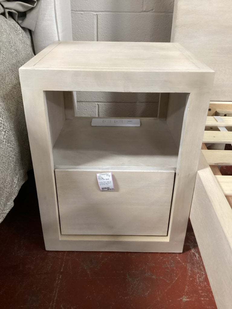 Pottery Barn Cayman Charging Nightstand 16" X 16" X 21|