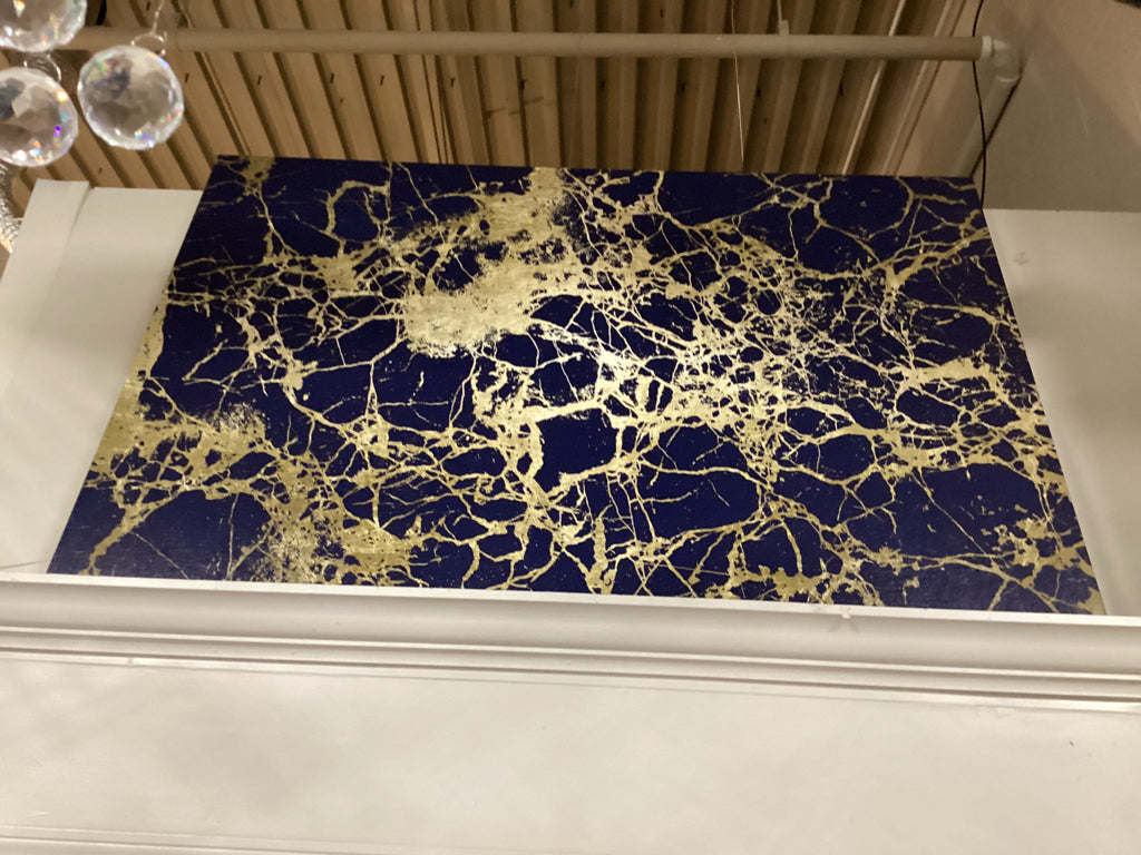 Art / Calimas Indigo abstract in blue & gold 40 x 60
