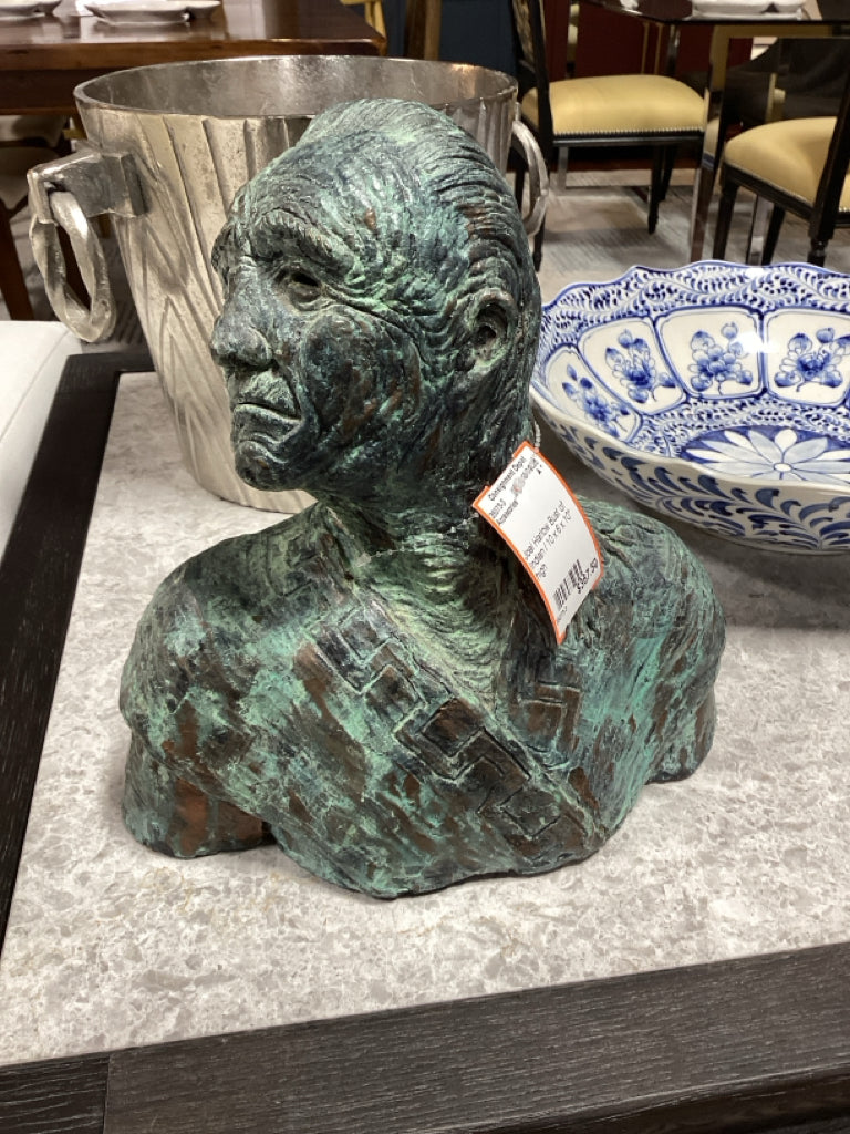 Joel Harlow Bust of Indian / 10 x 6 x 10" high