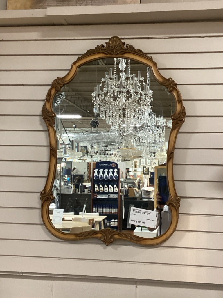 Baroque Style Vintage Mirror w/ Ornate Details 27"W x 39"L