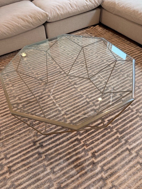 4 Hands Marlow Geometric Glass  Coffee Table 41x16