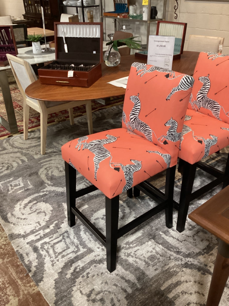 Havenly Classic Dining Counter Stool Coral Zebra | Black E9ES6KCS