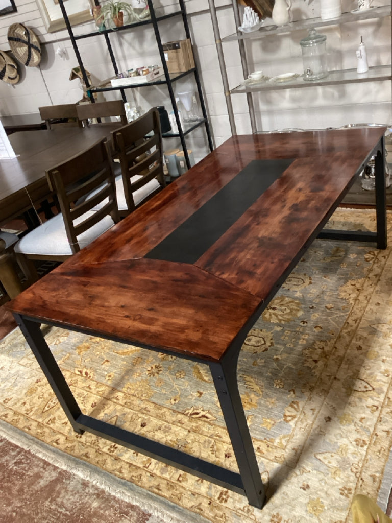 Dining Table / Wood & metal industrial table 79 x 40 x 30 high