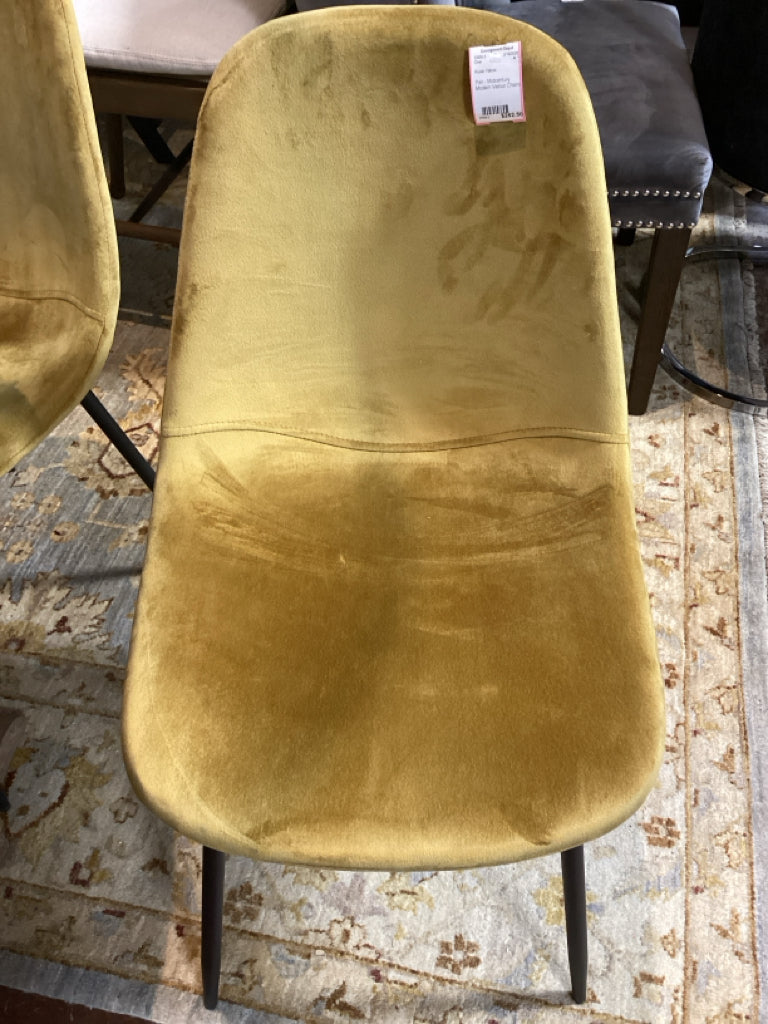 Pair - Midcentury Modern Velour Chairs