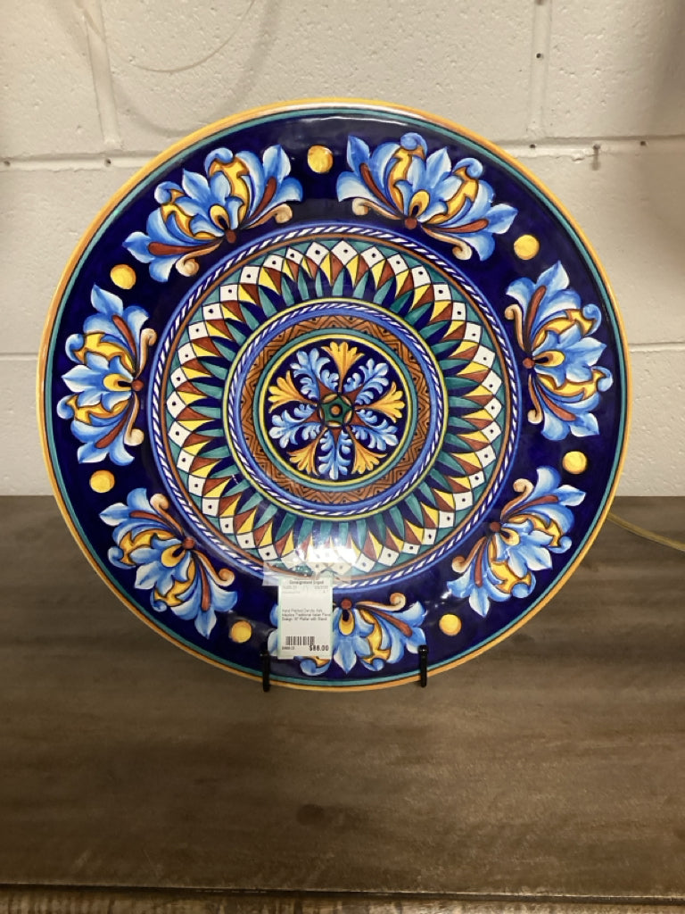 Hand Painted Deruta, Italy Majolica Traditional Italian Floral Design 16" Platte