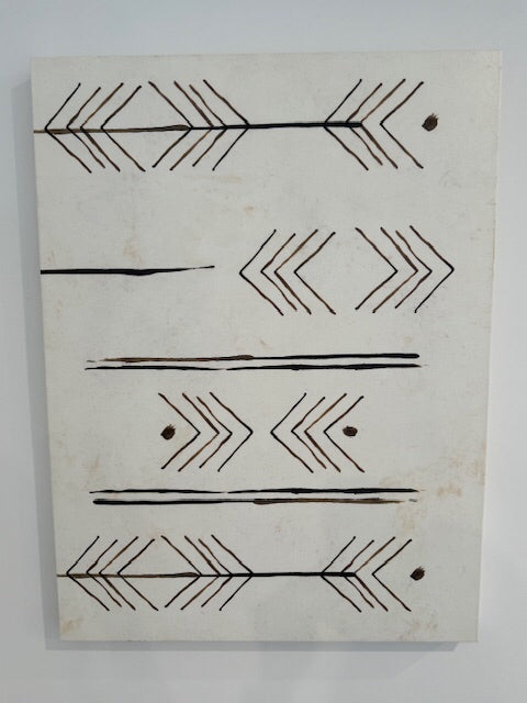 Barclay Butera,brown & wht, Ethnic Patterns VII, framed with glass, 24x32