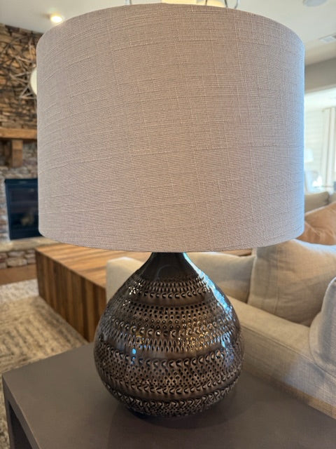 Uttermost Batova Brown Dimpled Table Lamp 25.7"