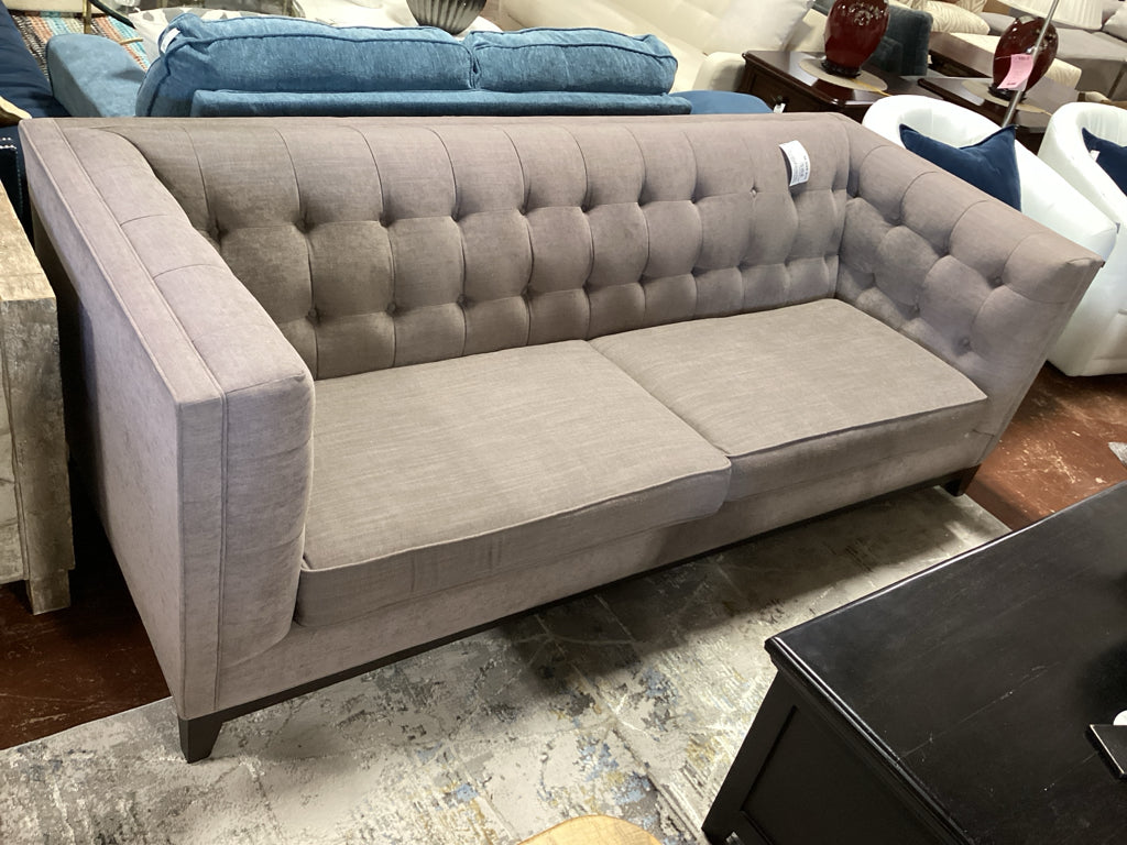 Lazer Industries Jared Gray Tufted Tuxedo Sofa 91"W x 38"D x 34"H