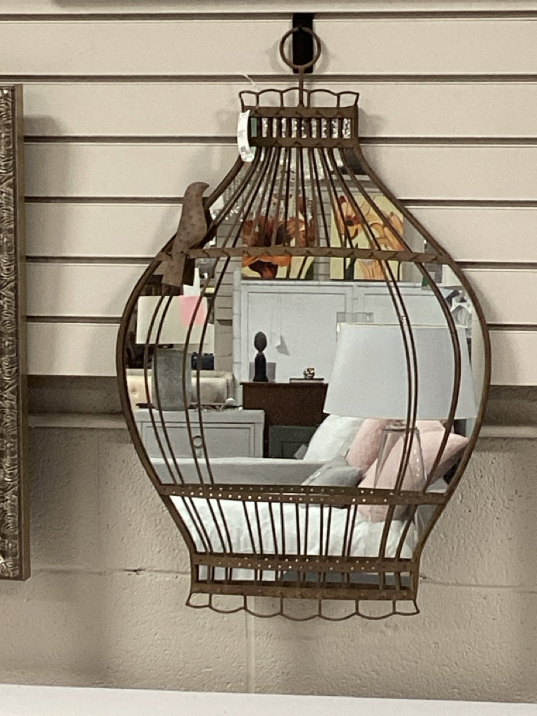 Birdcage Metal Wall Mirror 18x29