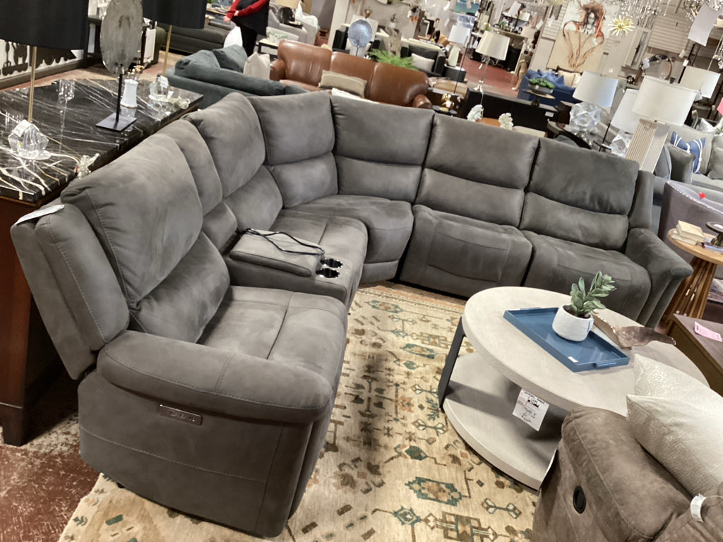 Gilman Creek Carlin Fabric Power Reclining Sectional w/ Power Headrests