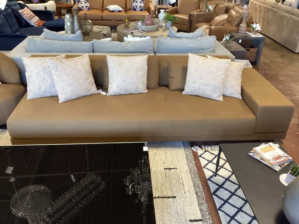 RH Cortona Right Arm 120" Brown/Camel Living Room Sofa